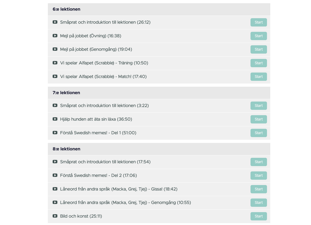 Swedish Course for Upper intermediate (Level 6)