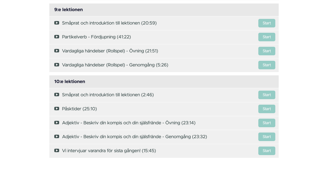 Swedish Course for Upper intermediate (Level 6)